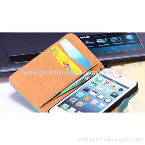 Dermis+PC Wallet Leather Case for iPhone 5/5S with Credit Card Slot, Comes in Various ColorsNew